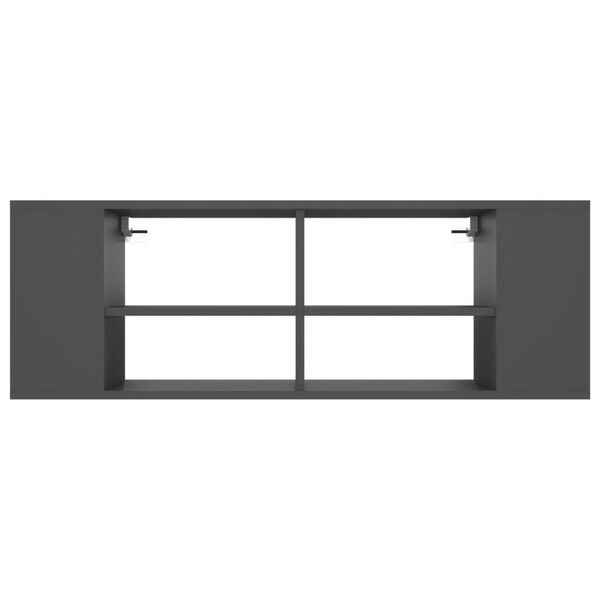 vidaXL Meuble TV mural Gris 102x35x35 cm Bois d’ingénierie
