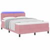vidaXL Lit &agrave; ressort LED avec matelas Rose 160 x 200 cm Velours