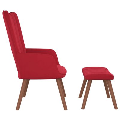 vidaXL Chaise de relaxation avec repose-pied Rouge bordeaux Velours