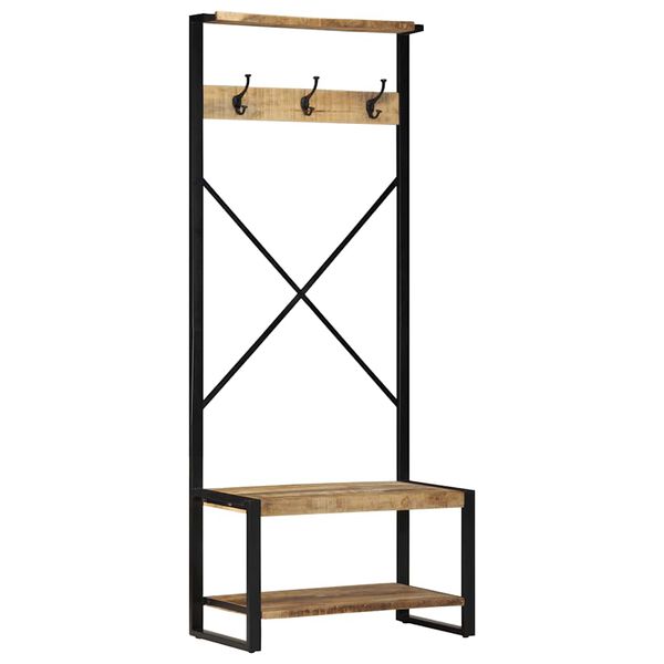 vidaXL Porte-v&ecirc;tements 80x40x190 cm bois de manguier massif brut