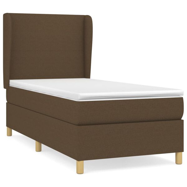 vidaXL Sommier &agrave; lattes de lit avec matelas Marron fonc&eacute; 80x200 cm