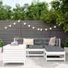 vidaXL Salon de jardin 5 pcs blanc bois massif de pin