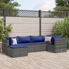 vidaXL Salon de jardin 6 pcs avec coussins Gris Résine tressée