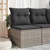 vidaXL Chaise de jardin sans accoudoirs avec coussins gris poly rotin