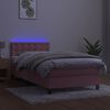 vidaXL Sommier &agrave; lattes de lit avec matelas et LED Rose 90x190 cm