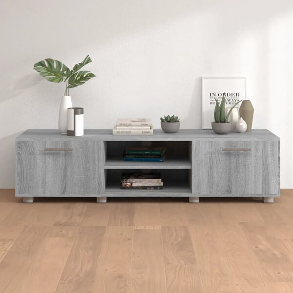 vidaXL Meuble TV Sonoma gris 140x40x35 cm Bois d'ingénierie