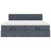 VidaXL Cadre de lit ottoman avec matelas gris fonc&eacute; 180x200cm velours