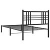 vidaXL Cadre de lit m&eacute;tal sans matelas avec t&ecirc;te de lit noir 107x203cm