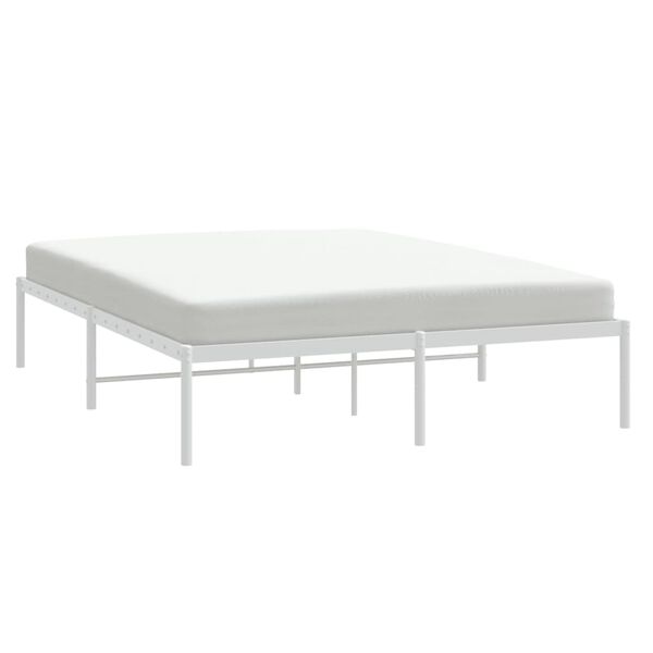 vidaXL Cadre de lit métal sans matelas blanc 160x200 cm