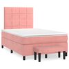 vidaXL Sommier &agrave; lattes de lit avec matelas rose 120x190 cm velours