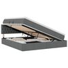vidaXL Lit de rangement LED avec matelas Gris fonc&eacute; 180 x 200 cm Tissu