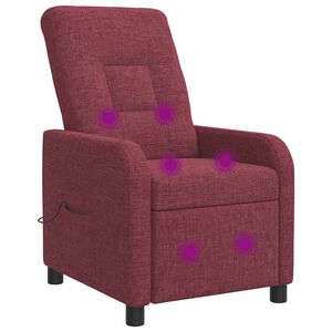 vidaXL Fauteuil de massage inclinable Bordeaux Tissu