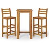 vidaXL Ensemble de bar de jardin 3 pcs bois d'acacia solide