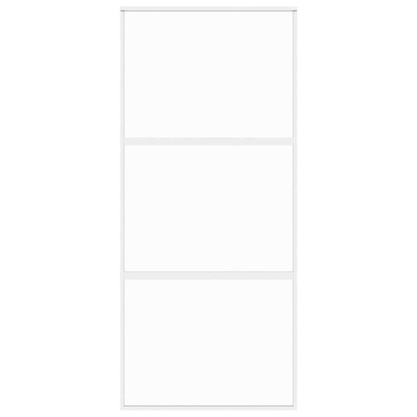 vidaXL Porte coulissante blanc 90x205 cm verre trempé aluminium