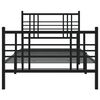 vidaXL Cadre de lit m&eacute;tal sans matelas avec pied de lit noir 100x190cm