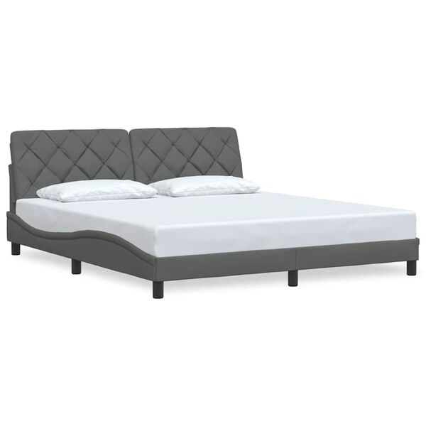 vidaXL Cadre de lit sans matelas gris fonc&eacute; 180x200 cm tissu