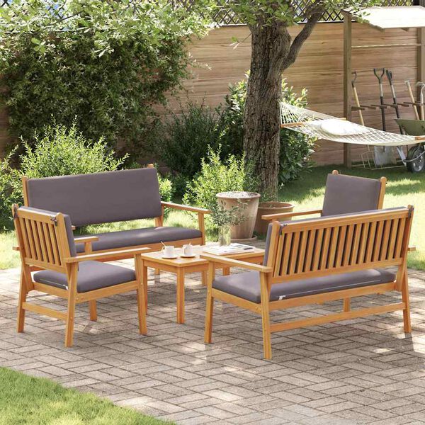 vidaXL Ensemble de canap&eacute; de jardin 5 pcs Marron Bois d'Acacia Massif