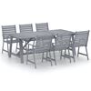 vidaXL Ensemble &agrave; manger de jardin 7 pcs Gris Bois d'acacia massif