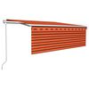 vidaXL Auvent automatique r&eacute;tractable et store 4,5x3m Orange et marron