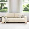 vidaXL Sofa 3 places Beige 220 cm Tissu en lin m&eacute;lang&eacute;
