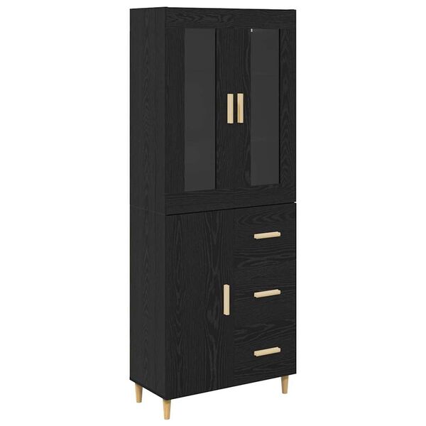 vidaXL Haut Armoire Chêne noir 69,5 x 34 x 180 cm Bois d'ingénierie