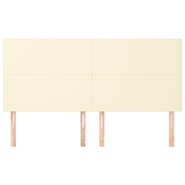vidaXL T&ecirc;te de lit Cr&egrave;me 200x5x118/128 cm Similicuir