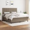 vidaXL Sommier &agrave; lattes de lit avec matelas Taupe 160x200 cm Tissu