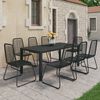 vidaXL Ensemble &agrave; manger de jardin 9 pcs PVC r&eacute;sine tress&eacute;e noir