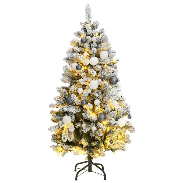 vidaXL Sapin de No&euml;l artificiel articul&eacute; 150 LED et boules 150 cm