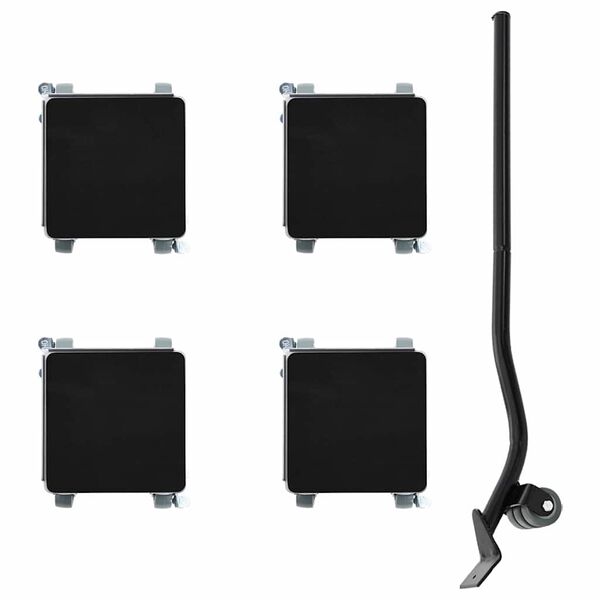 vidaXL Roulettes pour meubles 4 pi&egrave;ces avec &eacute;l&eacute;vateur 13,5 x 13,5 x 6 cm Acier 1300 kg