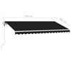 vidaXL Auvent automatique et capteur de vent/LED 450x300 cm Anthracite