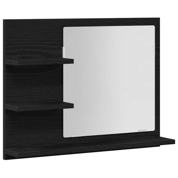 vidaXL Miroir de salle de bain chêne noir 60x10,5x45cm bois ingénierie