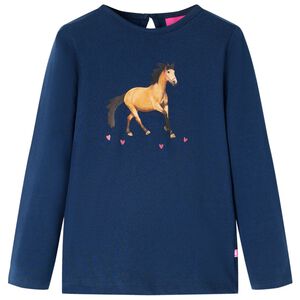 T-shirt enfants &agrave; manches longues bleu marine 92