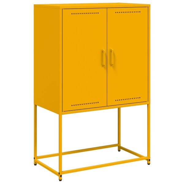 vidaXL Buffet haut jaune moutarde 68,5x38,5x107 cm acier
