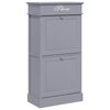 vidaXL Armoire &agrave; chaussures Gris 50 x 28 x 98 cm Bois de Paulownia