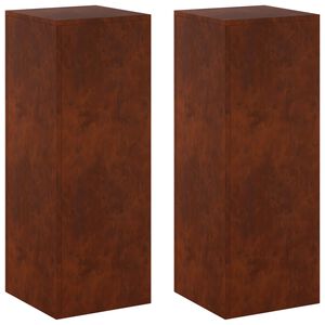 vidaXL Support de Plante 2 pcs Rouill&eacute; 30 x 30 x 80 cm Acier patin&eacute;