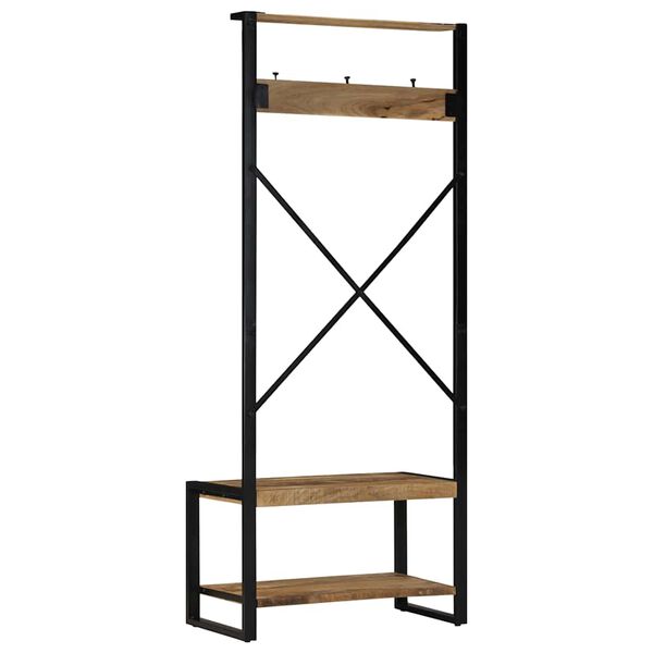 vidaXL Porte-v&ecirc;tements 80x40x190 cm bois de manguier massif brut