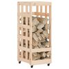 vidaXL Porte-b&ucirc;ches avec roulettes 40x49x110 cm bois massif de pin