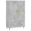 vidaXL Buffet haut gris b&eacute;ton 69,5x31x115 cm bois d'ing&eacute;nierie