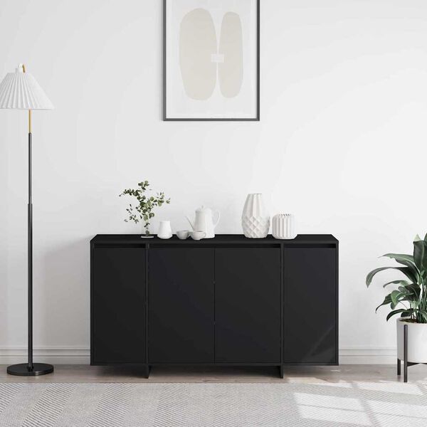 vidaXL Buffet Noir 135 x 41 x 75 cm Bois d'ing&eacute;nierie