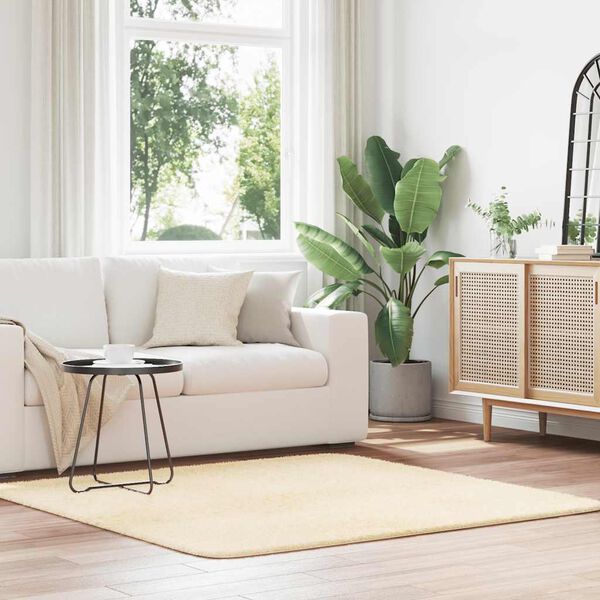 vidaXL Tapis shaggy &agrave; poils longs NAVARRA cr&egrave;me 160x160 cm polyester