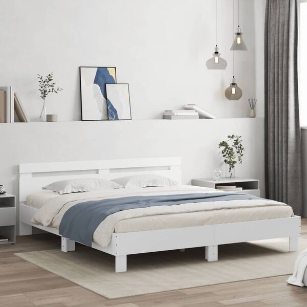 vidaXL Cadre de lit sans matelas blanc 160x200 cm