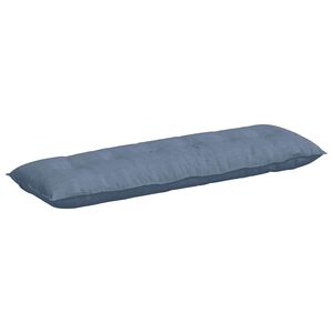 vidaXL Coussin de Dos Bleu 160 x 50 cm Tissu en velours c&ocirc;tel&eacute;