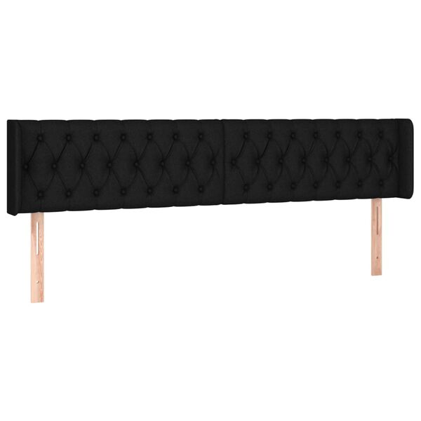 vidaXL T&ecirc;te de lit &agrave; LED Noir 183x16x78/88 cm Tissu