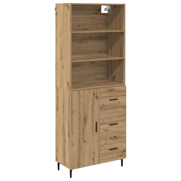 vidaXL Haut Armoire avec tiroir Ch&ecirc;ne artisanal 69,5 x 34 x 180 cm