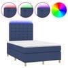 vidaXL Sommier &agrave; lattes de lit et matelas et LED Bleu 120x200 cm Tissu