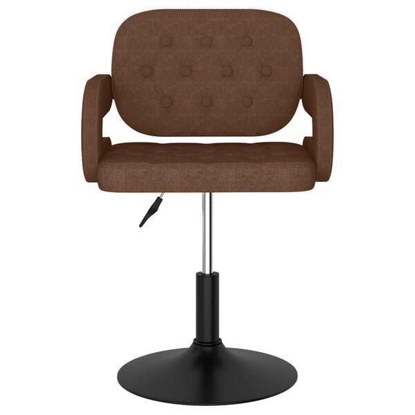 vidaXL Chaise pivotante de salle &agrave; manger Marron Tissu