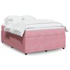 vidaXL Sommier &agrave; lattes de lit avec matelas Rose 140x190 cm Velours