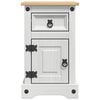 vidaXL Table de chevet Corona Blanc 35 x 32,5 x 58 cm Pin massif