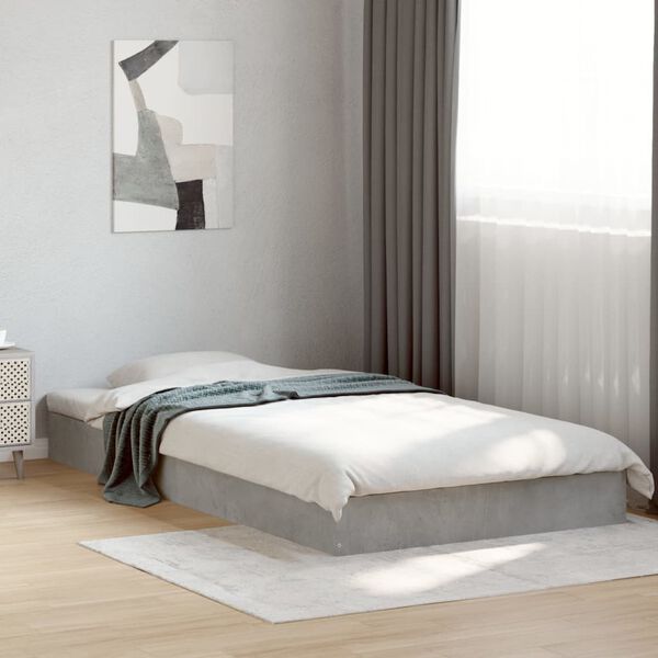 vidaXL Cadre de lit sans matelas gris b&eacute;ton 100x200 cm